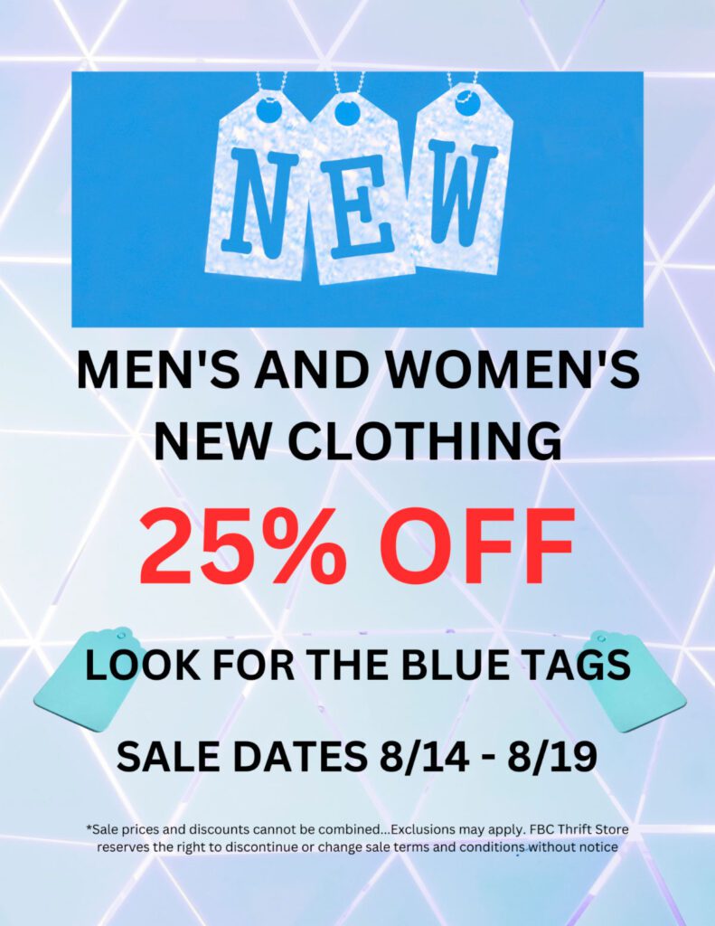 Men and Women's Clothes 25% off